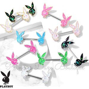 Playboy‎ Opal Barbell Nipple Rings